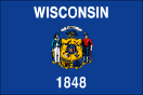 Wisconsin map logo - Wisconsin state flag